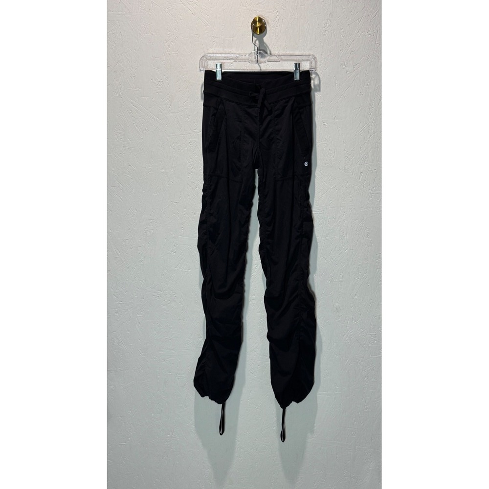 Lululemon Dance Studio Pants Black Ruched Joggers Size 2 Long Inseam